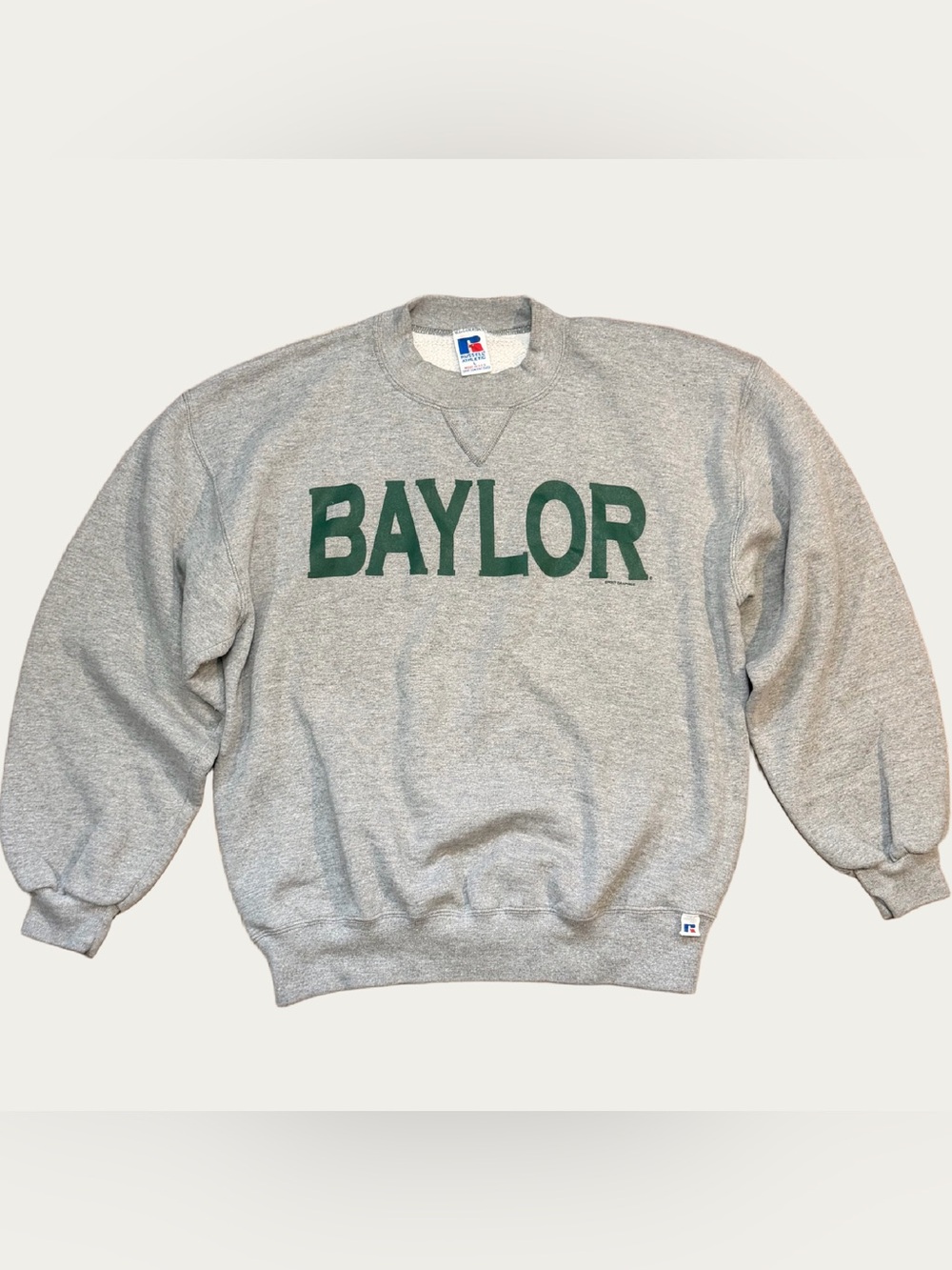 Vintage 90s Baylor Bears Russell Athletic Men’s Size L Grey Crewneck Sweater